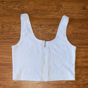 Blue Zip Tank Top